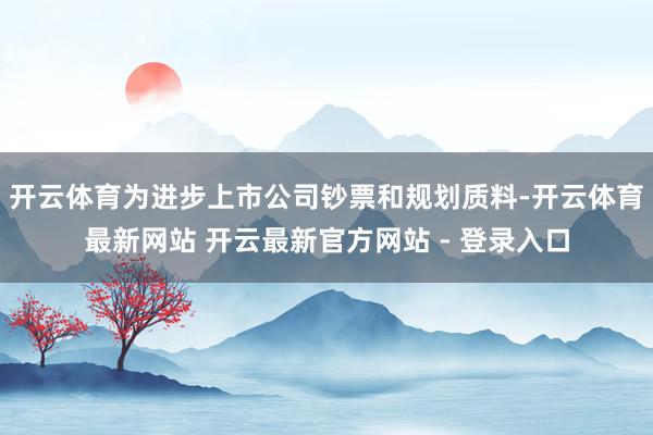 开云体育为进步上市公司钞票和规划质料-开云体育最新网站 开云最新官方网站 - 登录入口