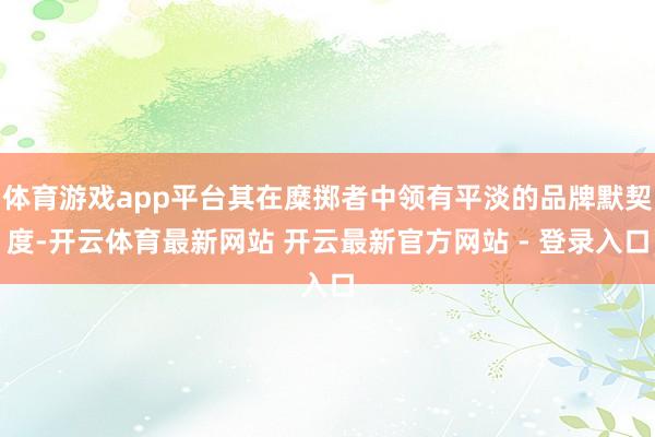 体育游戏app平台其在糜掷者中领有平淡的品牌默契度-开云体育最新网站 开云最新官方网站 - 登录入口
