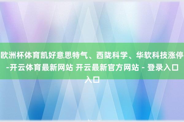 欧洲杯体育凯好意思特气、西陇科学、华软科技涨停-开云体育最新网站 开云最新官方网站 - 登录入口