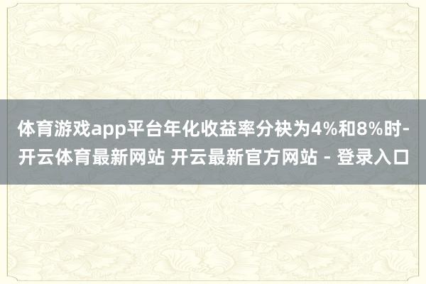 体育游戏app平台年化收益率分袂为4%和8%时-开云体育最新网站 开云最新官方网站 - 登录入口
