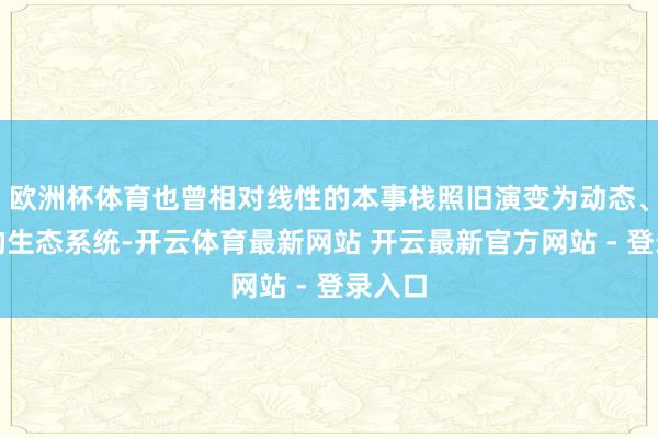 欧洲杯体育也曾相对线性的本事栈照旧演变为动态、互联的生态系统-开云体育最新网站 开云最新官方网站 - 登录入口