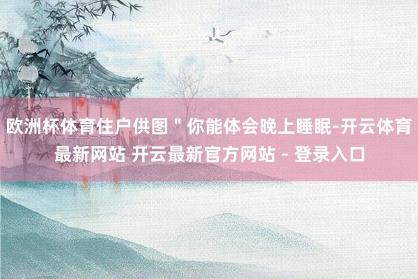 欧洲杯体育住户供图"你能体会晚上睡眠-开云体育最新网站 开云最新官方网站 - 登录入口