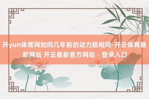 开yun体育网如同几年前的动力股相同-开云体育最新网站 开云最新官方网站 - 登录入口