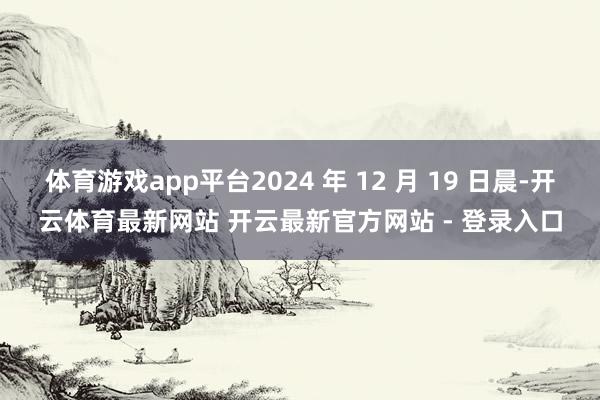 体育游戏app平台2024 年 12 月 19 日晨-开云体育最新网站 开云最新官方网站 - 登录入口