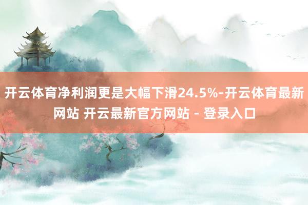 开云体育净利润更是大幅下滑24.5%-开云体育最新网站 开云最新官方网站 - 登录入口