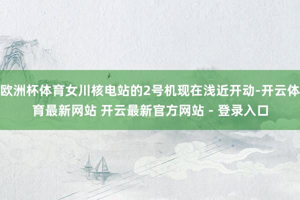 欧洲杯体育女川核电站的2号机现在浅近开动-开云体育最新网站 开云最新官方网站 - 登录入口